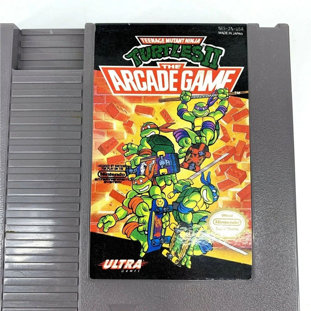 TEENAGE MUTANT NINJA TURTLES II 2 TMNT ARCADE NES Nintendo Original Game TESTED!
